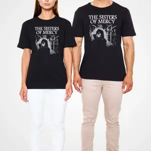 Ko Buta Sisters Of Mercy Baskılı Unisex Siyah Tişört - Tshirt T58311