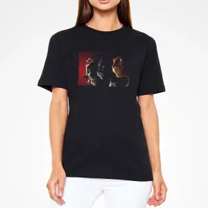 Ko Buta Unisex Çizmeli Kedi (PUSS İN BOOTS) Baskılı Siyah T-shirt T19458