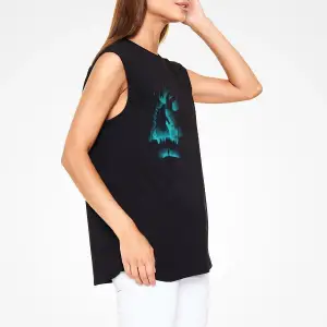 Ko Buta Unisex Godzilla Iı Canavarlar Kralı Baskılı Siyah Kolsuz T-shirt Kk19514