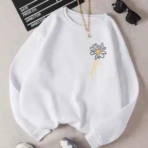 KOD ADR-SHEN EZwear Floral And Letter Graphic Thermal Lined Sweatshirt