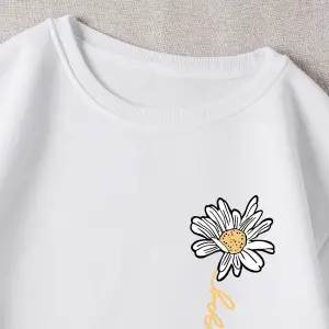 KOD ADR-SHEN EZwear Floral And Letter Graphic Thermal Lined Sweatshirt