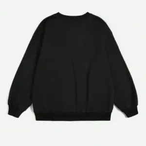 KOD ADR-SHEN EZwear Rhinestone Skeleton Finger Pattern Drop Shoulder Sweatshirt Siyah