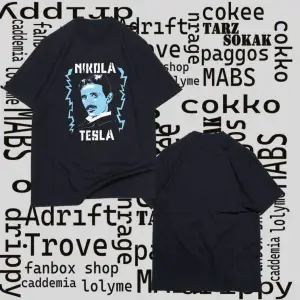 Kod Presss Kadın Siyah Electricity Scientist Nikola Tesla T-shirt 332399tt
