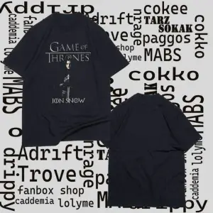 Kod Presss Unisex Siyah Jon Snow V2 Dizi Game Of Thrones T-shirt 360007tt