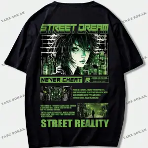 KOD Trend Anime Erkekler Beyaz Karikatür Baskılı Sırt Tasarımlı Kısa Kollu Tişört