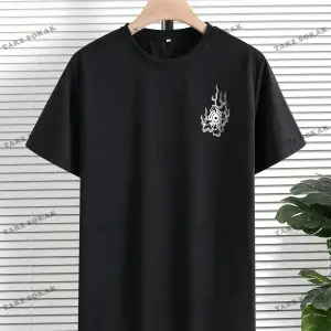 KOD Trend EMRG Erkek Ejderha Grafikli Düşük Omuz Tişörtü