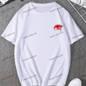 KOD Trend EMRG Erkek Göz ve Harf Grafikli Damla Omuz Tişörtü