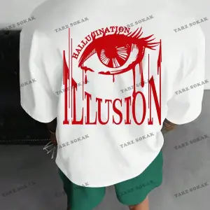 KOD Trend EMRG Erkek Göz ve Harf Grafikli Damla Omuz Tişörtü