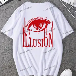 KOD Trend EMRG Erkek Göz ve Harf Grafikli Damla Omuz Tişörtü