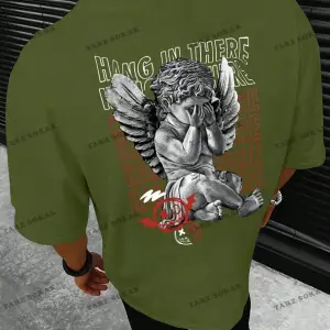 KOD Trend EMRG Erkek Mektup Baskılı Kısa Kollu Tişört