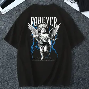 KOD Trend EMRG Erkek Melek Desenli Yuvarlak Yaka Tişört