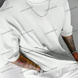 KOD Trend EMRG Loose Fit Erkek Grafik Grafik Düşük Omuz Tişört