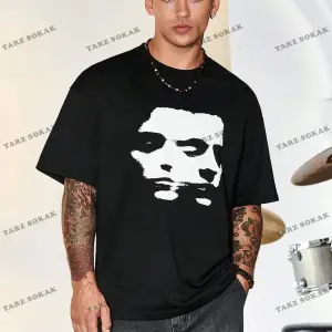 KOD Trend EMRG Loose Fit Erkek Grafik Grafik Düşük Omuz Tişört