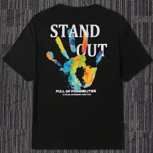 KOD Trend EMRG Sloganlı ve El Baskılı Erkek Bol Kesim Tişört