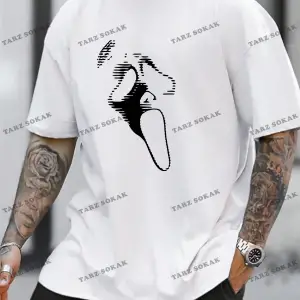 KOD Trend Erkek Baskılı Bol Düşük Omuz Tişört