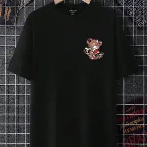 KOD Trend Erkek Büyük Beden Ayı Baskılı T-Shirt