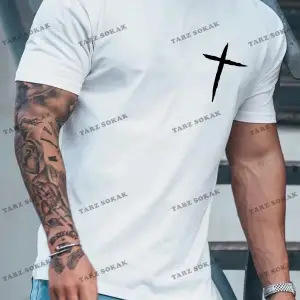 KOD Trend Erkek Çapraz Baskılı Tişört