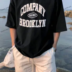 KOD Trend Erkek Harfli Grafik Damla Omuz Tişört