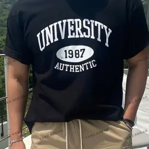 KOD Trend Erkek Harfli Grafik Tişört