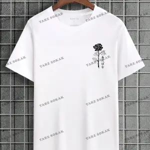 KOD Trend Erkek Japon Harfli ve Çiçek Baskılı Tişört