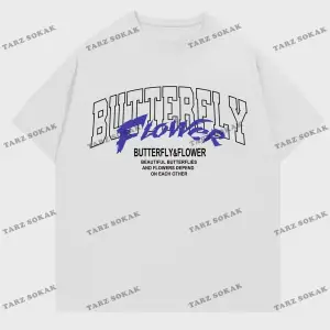 KOD Trend Erkek Kelebek & Çiçek Grafikli Tişört