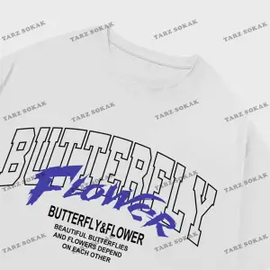 KOD Trend Erkek Kelebek & Çiçek Grafikli Tişört