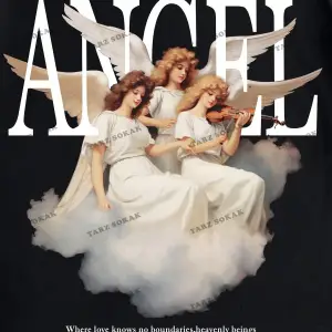 KOD Trend Erkek Sloganlı ve Melek Baskılı Tişört