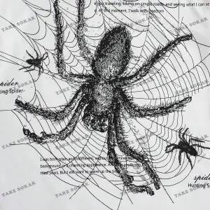 KOD Trend Goth Erkek Sloganlı ve Örümcek Desenli Tişört