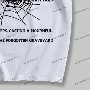 KOD Trend Grunge Punk Erkek Örümcek Mektup Grafikli Tişört