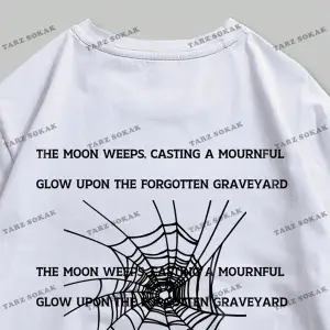 KOD Trend Grunge Punk Erkek Örümcek Mektup Grafikli Tişört