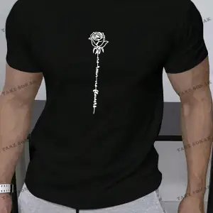 KOD Trend Homme Erkek Çiçek ve Harf Grafikli Tişört