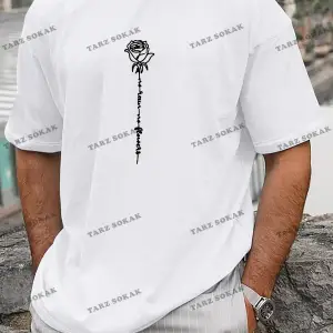 KOD Trend Homme Erkek Çiçek ve Harf Grafikli Tişört