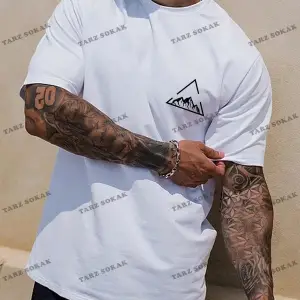 KOD Trend Homme Erkek Dağ ve Geo Baskılı Tişört