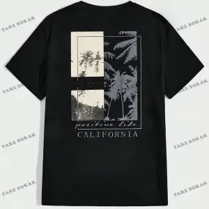 KOD Trend Homme Erkek Hindistan Cevizi Ağacı ve Harf Grafikli Tişört