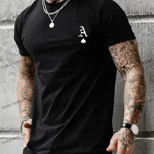 KOD Trend Homme Erkek Oyun Kartı Baskılı Tişört