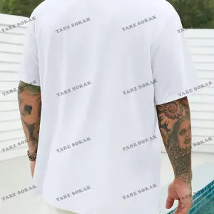 KOD Trend Homme Erkek Plus Katı Yuvarlak Yaka Tişört