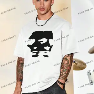 KOD Trend Hypemode Baskılı Karakterli Erkek Gevşek Düşük Omuz Tişört