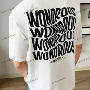 KOD Trend Hypemode Erkek Loose-Fit Letter Grafik Örme Tişört