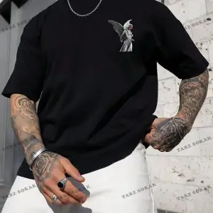 KOD Trend Hypemode Erkek Sloganlı ve Şekilli Grafik Tişört