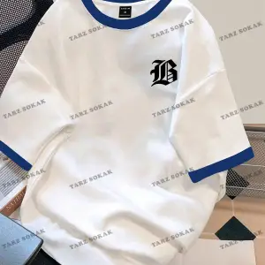 KOD Trend Hypemode Harf Baskılı ve Kontrast Kesimli Renkli Bloklu Erkek Tişörtü