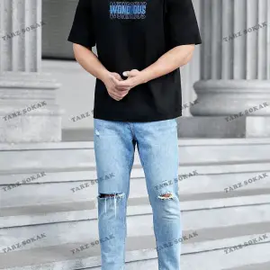 KOD Trend Hypemode Loose Fit Erkek Yazılı Baskılı Kısa Kollu Tişört