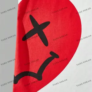 KOD Trend Hypemode Salaş Erkek Kalp Baskılı Tişört