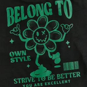 KOD Trend Hypemode Sloganlı Erkek Bol Kesim Karikatür Baskılı Gömlek