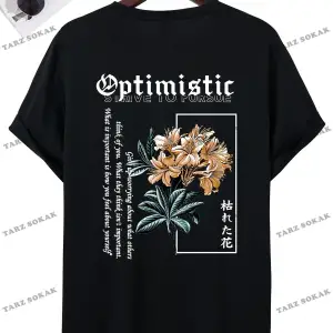 KOD Trend LEGND Erkek Çiçek & Slogan Grafikli Tişört