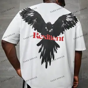 KOD Trend LEGND Erkek Plus Harfli ve Kartal Baskılı Tişört