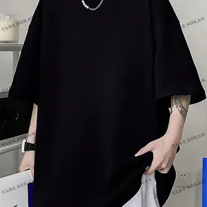 KOD Trend Loose Fit Erkek Düz Renk Yuvarlak Yaka Tişört