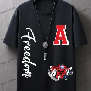 KOD Trend Sporsity Erkek Mektup Grafikli Tişört