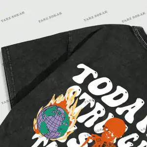 KOD Trend Street Life Erkek Grafik Baskı Yuvarlak Yaka Kısa Kollu Tişört