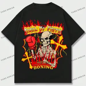 KOD Trend Street Life Erkek Kafatası ve Harf Grafikli Tişört