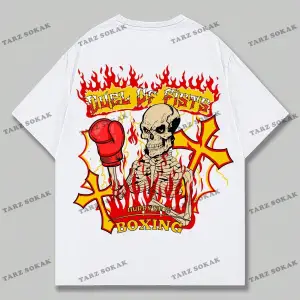 KOD Trend Street Life Erkek Kafatası ve Harf Grafikli Tişört